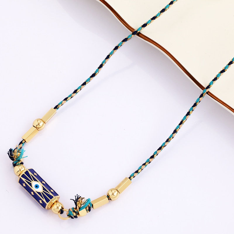 Amour Turkish Amulet Necklace featuring a trendy geometric design in copper with a box chain.