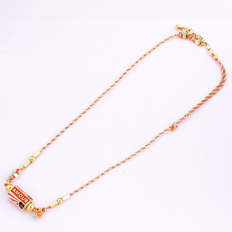 Amour Turkish Amulet Necklace featuring a trendy geometric design in copper with a box chain.