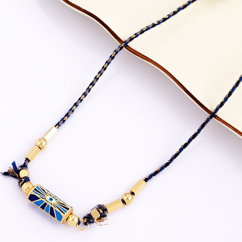 Amour Turkish Amulet Necklace featuring a trendy geometric design in copper with a box chain.