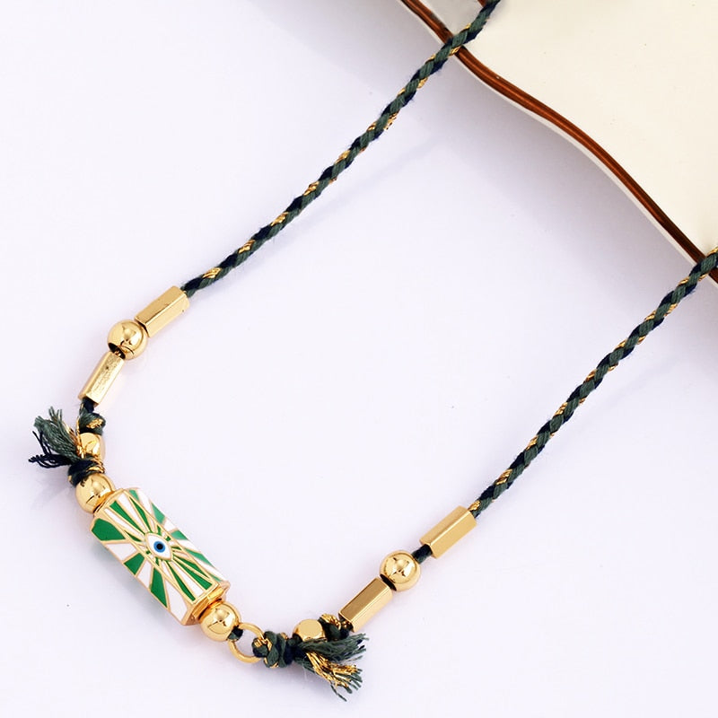 Amour Turkish Amulet Necklace featuring a trendy geometric design in copper with a box chain.