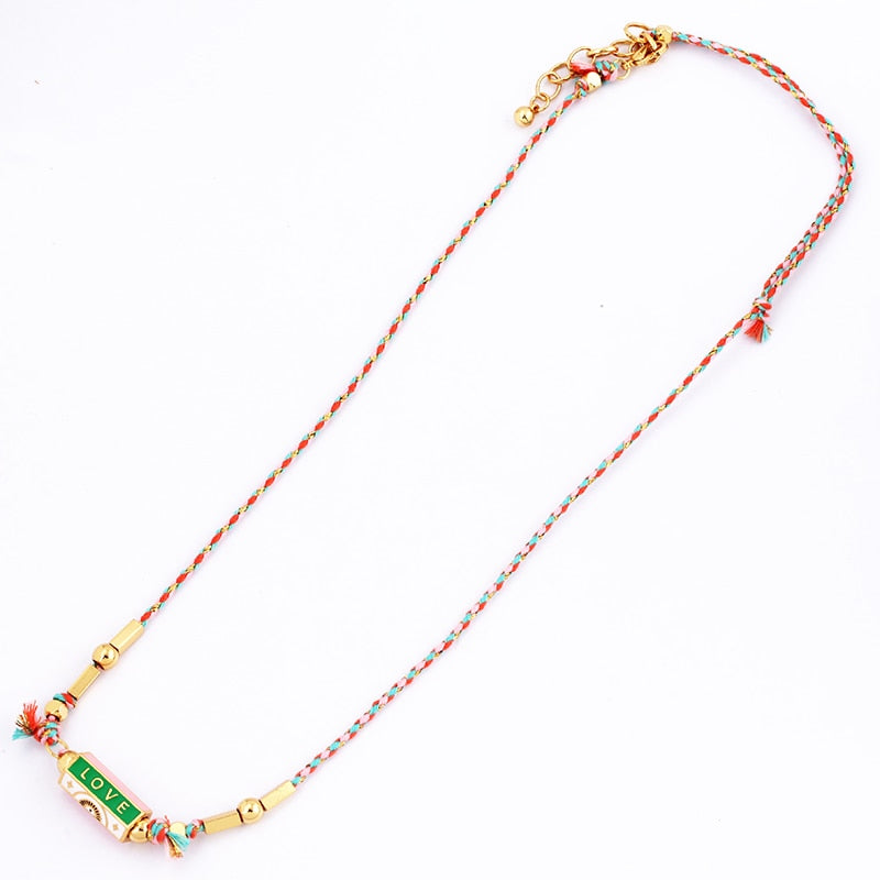 Amour Turkish Amulet Necklace featuring a trendy geometric design in copper with a box chain.