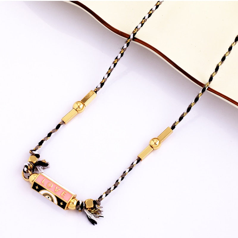 Amour Turkish Amulet Necklace featuring a trendy geometric design in copper with a box chain.