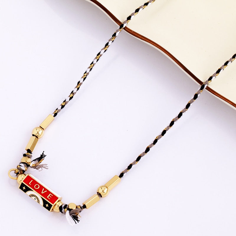 Amour Turkish Amulet Necklace featuring a trendy geometric design in copper with a box chain.