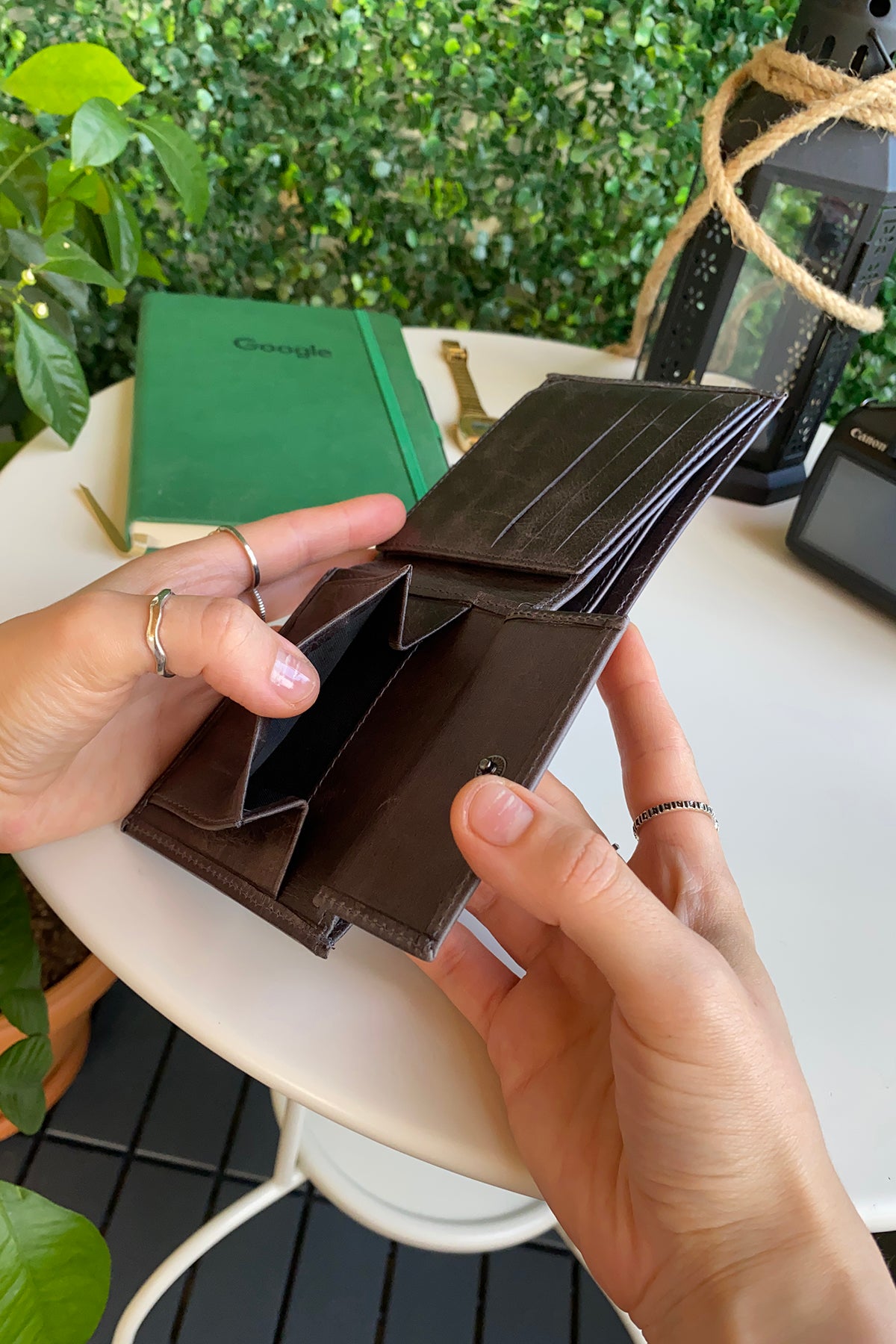 Atlanta Genuine Leather Trifold Wallet in various colors with coin pouch compartment, showcasing its sleek design and high-quality leather.