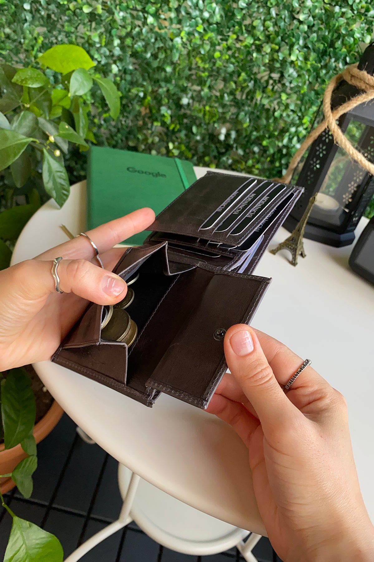 Atlanta Genuine Leather Trifold Wallet in various colors with coin pouch compartment, showcasing its sleek design and high-quality leather.