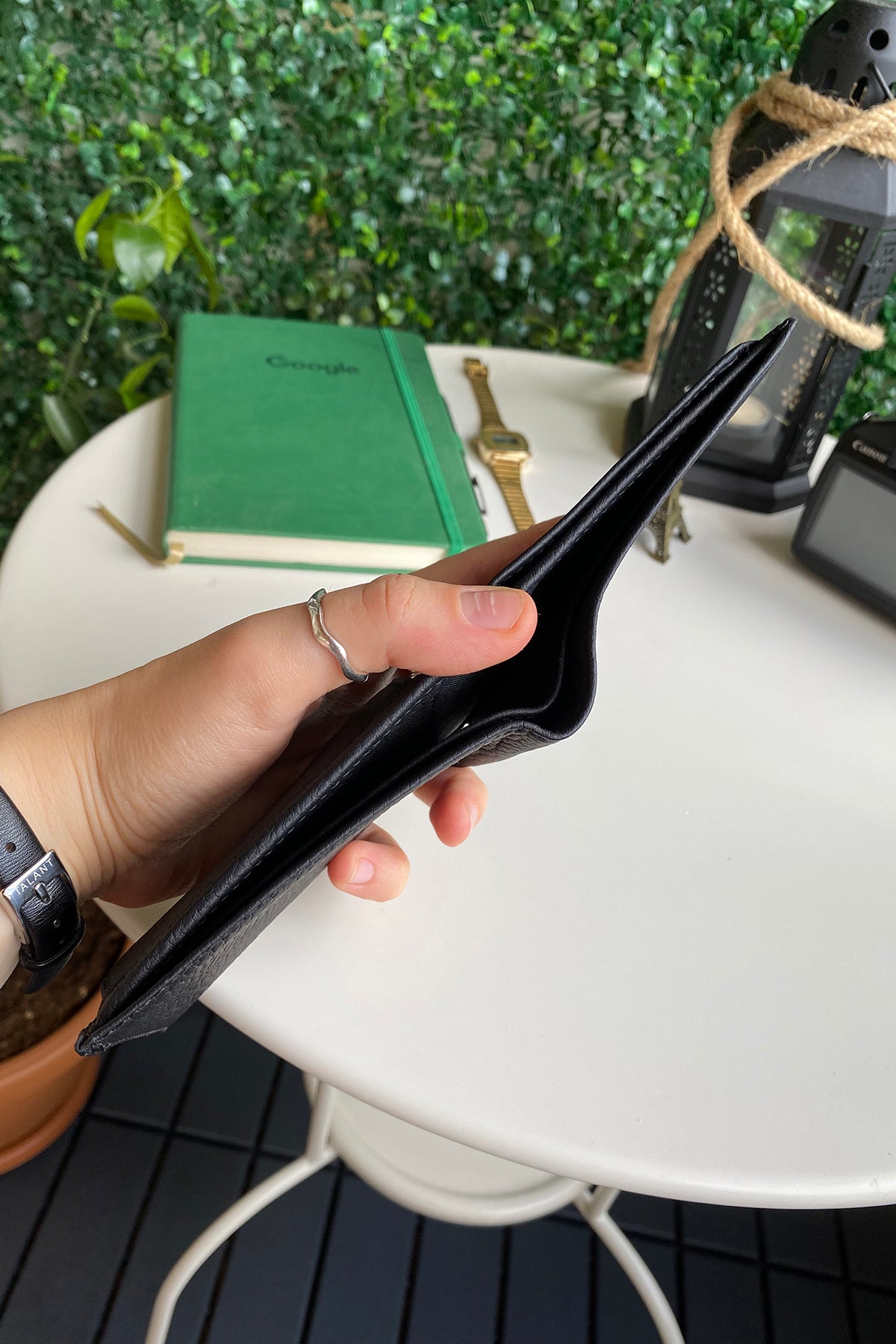 Atlanta Genuine Leather Trifold Wallet in various colors with coin pouch compartment, showcasing its sleek design and high-quality leather.