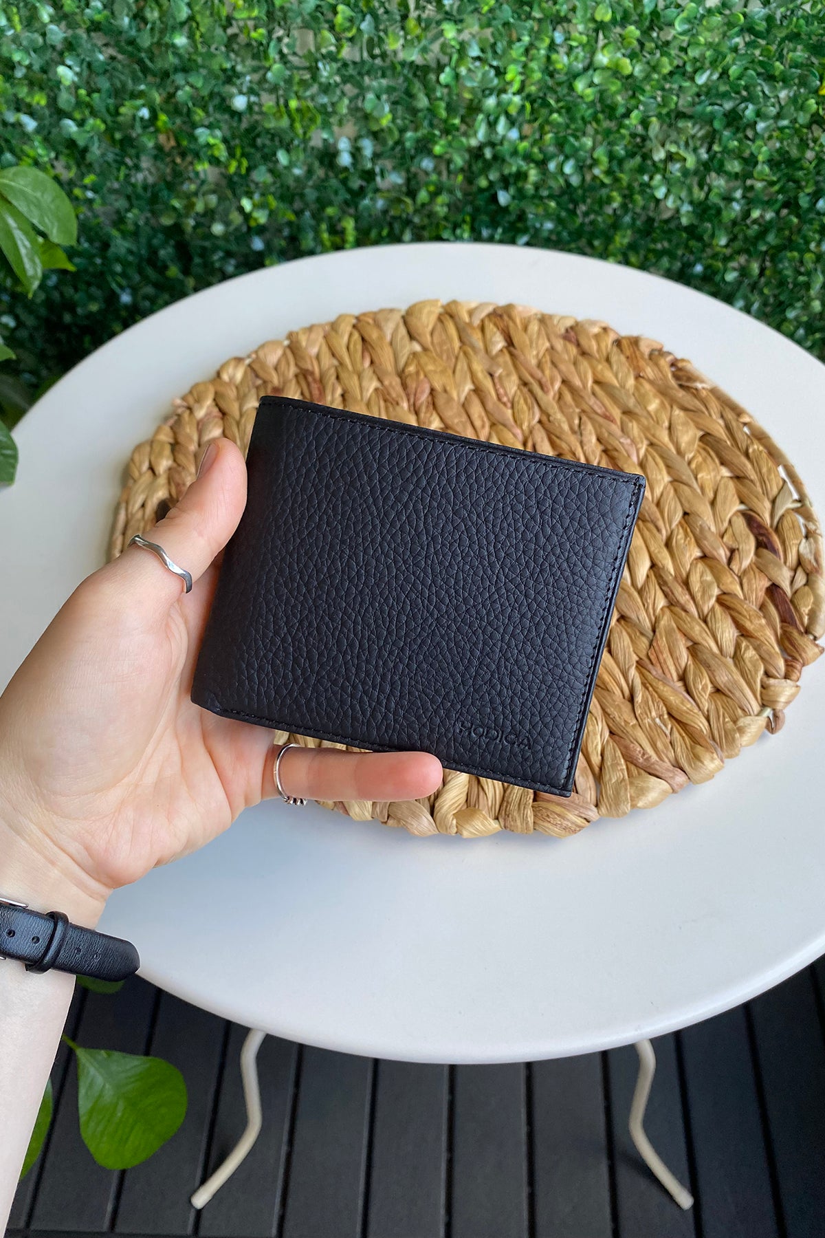Atlanta Genuine Leather Trifold Wallet in various colors with coin pouch compartment, showcasing its sleek design and high-quality leather.