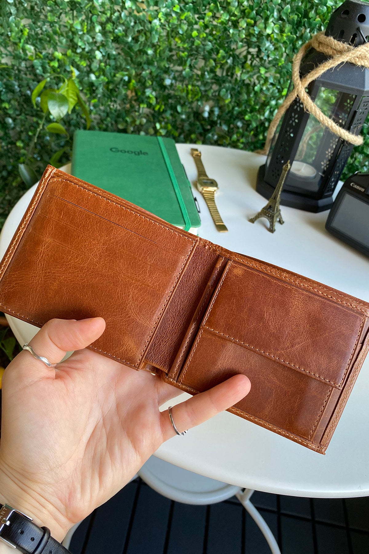 Atlanta Genuine Leather Trifold Wallet in various colors with coin pouch compartment, showcasing its sleek design and high-quality leather.