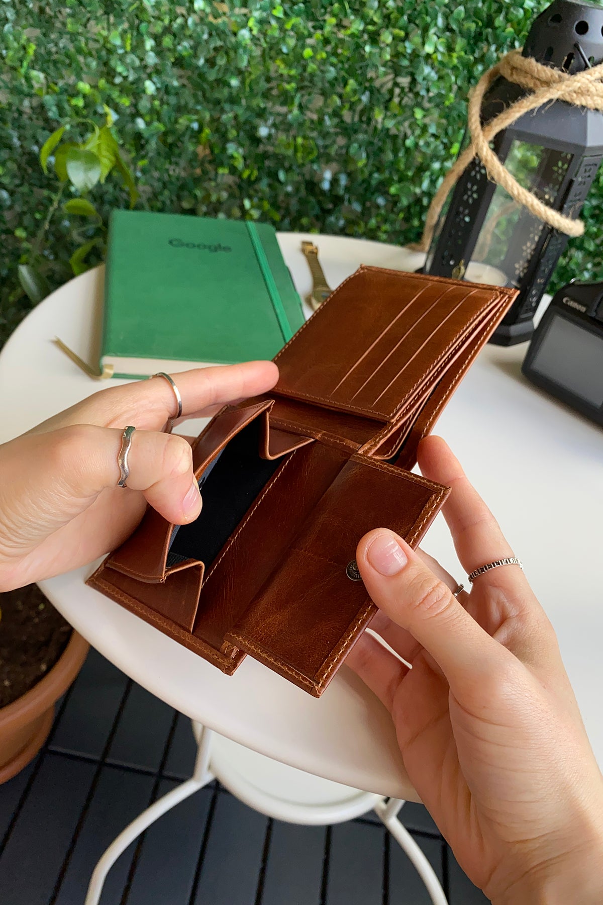 Atlanta Genuine Leather Trifold Wallet in various colors with coin pouch compartment, showcasing its sleek design and high-quality leather.