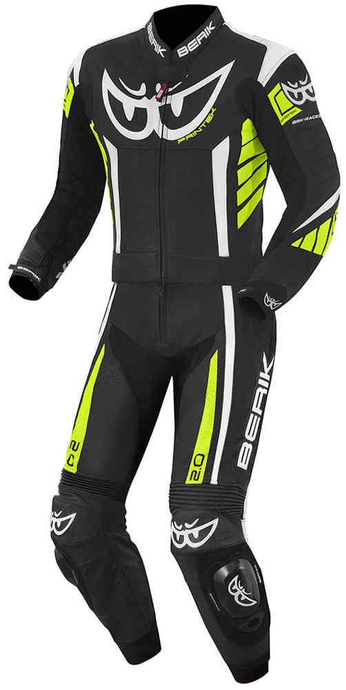 Berik Zakura Two Piece Motorcycle Leather Suit showcasing premium cow leather and sporty design features.