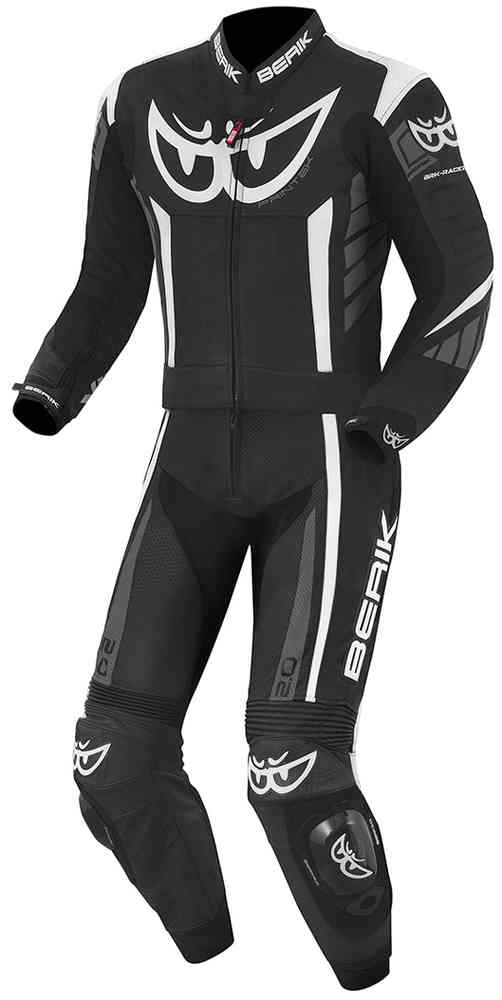 Berik Zakura Two Piece Motorcycle Leather Suit showcasing premium cow leather and sporty design features.