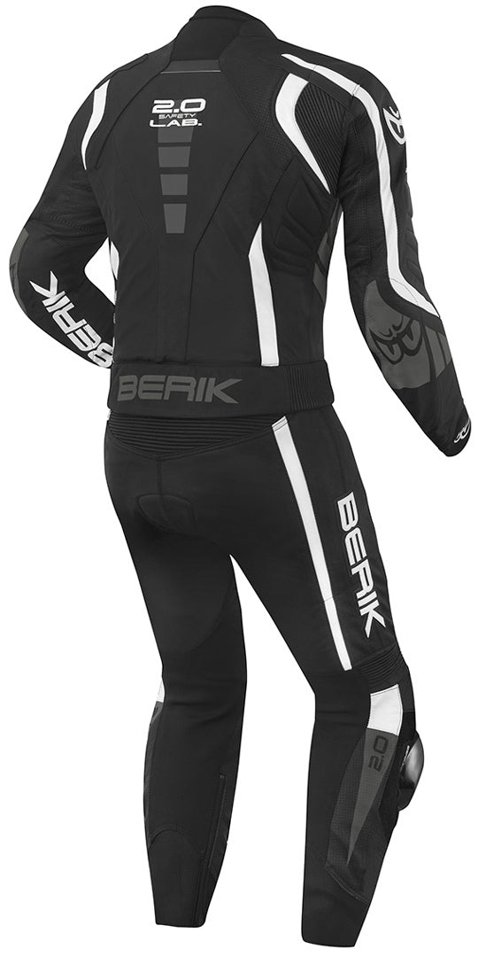 Berik Zakura Two Piece Motorcycle Leather Suit showcasing premium cow leather and sporty design features.