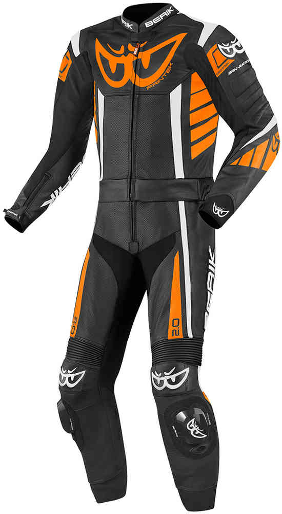 Berik Zakura Two Piece Motorcycle Leather Suit showcasing premium cow leather and flexible design features.