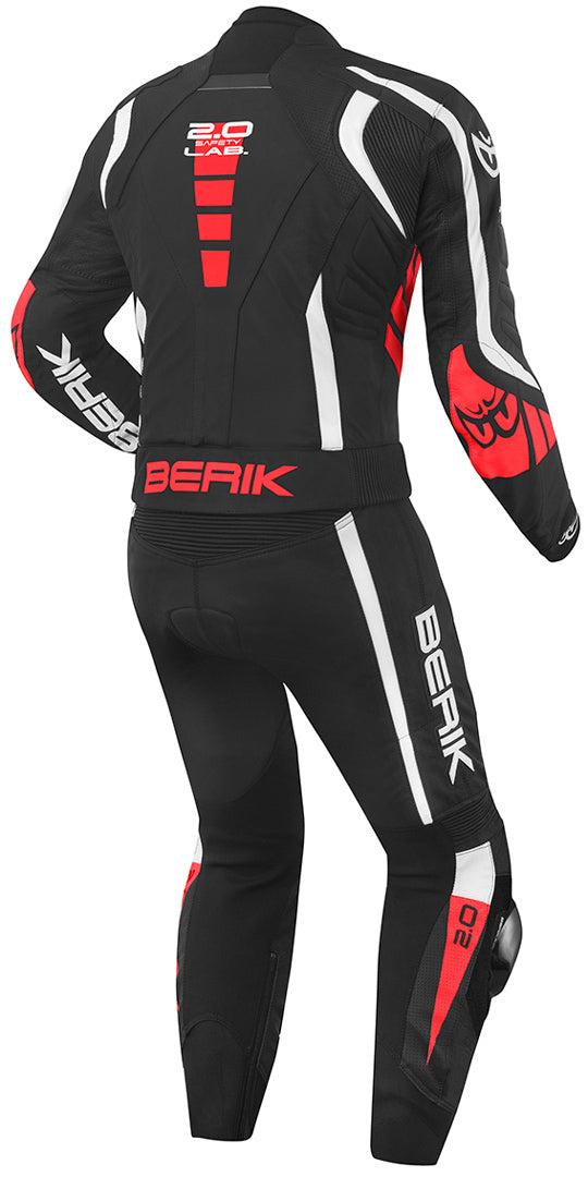Berik Zakura Two Piece Motorcycle Leather Suit showcasing premium cow leather and sporty design with protective features.