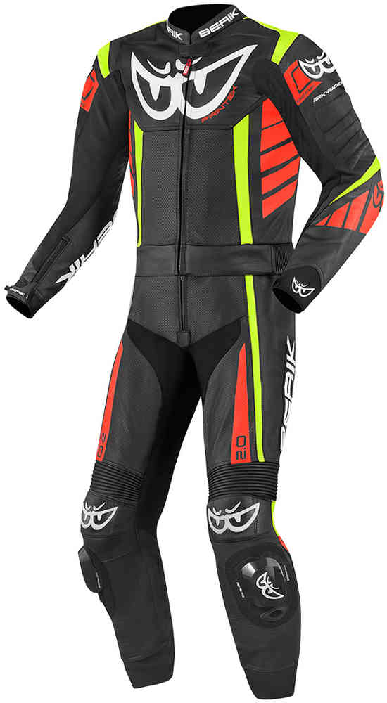 Berik Zakura Two Piece Motorcycle Leather Suit showcasing premium cow leather and sporty design features.