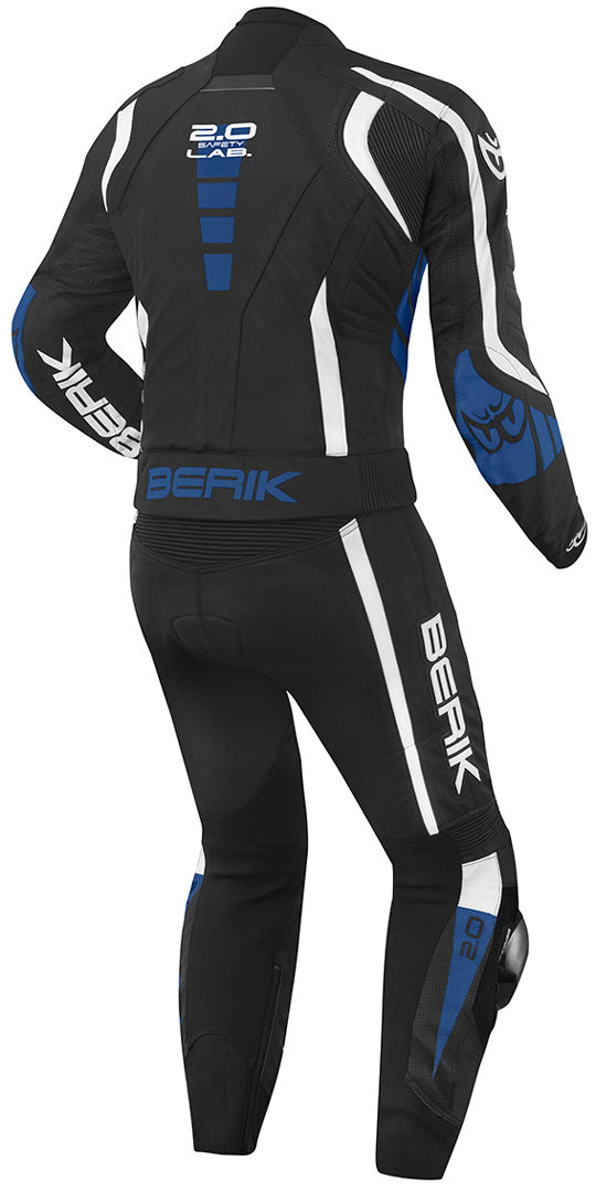 Berik Zakura Two Piece Motorcycle Leather Suit showcasing premium cowhide leather and sporty design features.