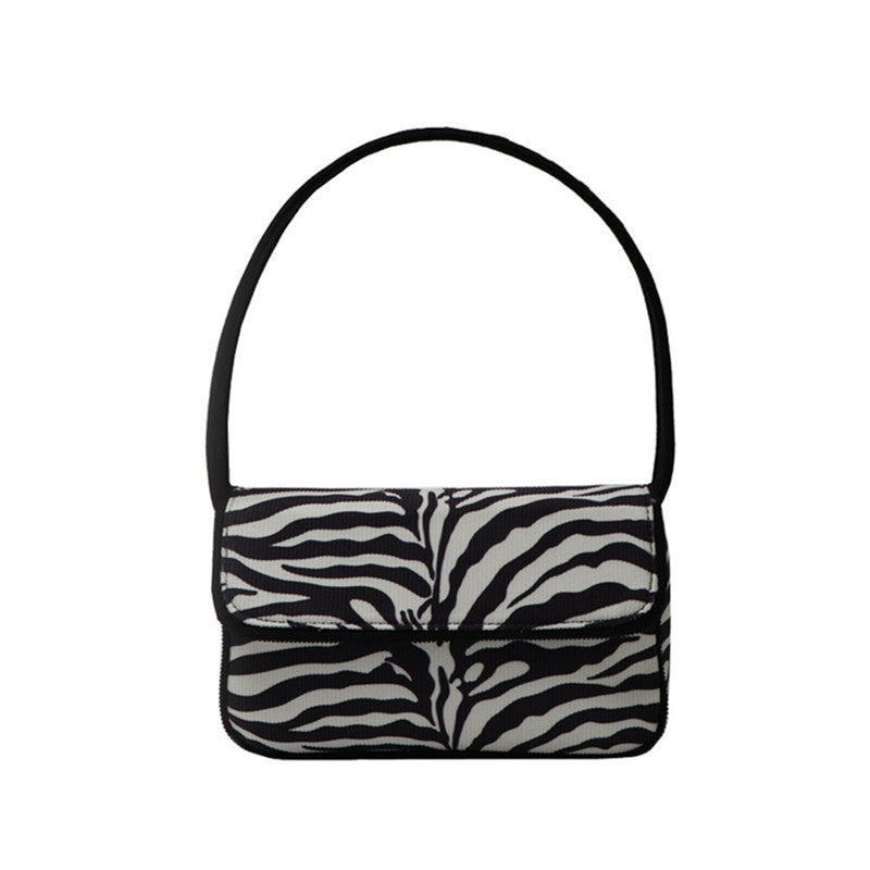 Bohemian Style Hand-carrying Small Underarm Shoulder Bag in vibrant colors with animal pattern and magnetic buckle closure.