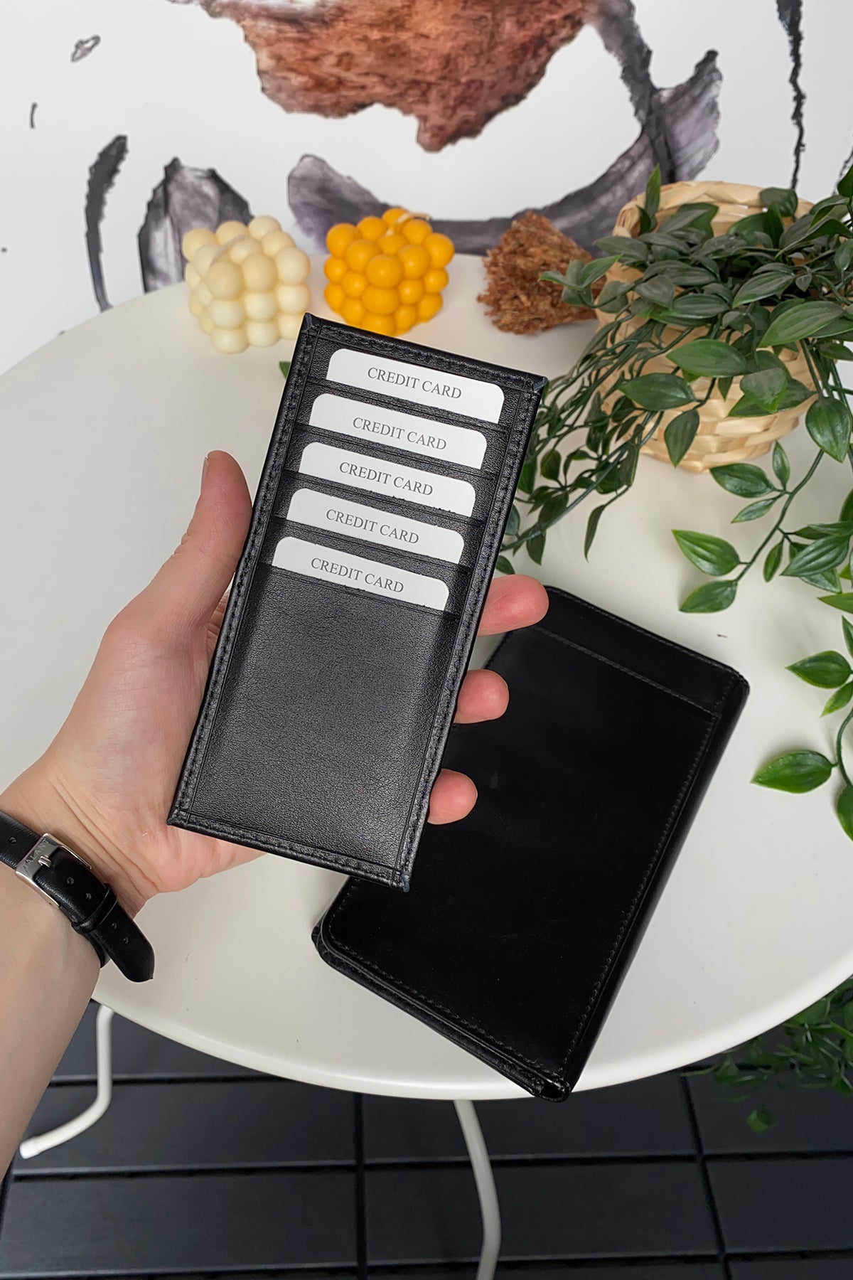 Boston Genuine Leather Wallet featuring a phone socket and multiple compartments in a stylish design.