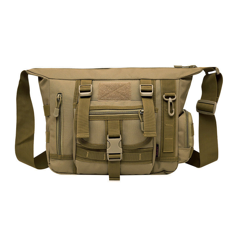 Business and Leisure Tactical Messenger Bag in camouflage design, showcasing its durable nylon material and spacious compartments.