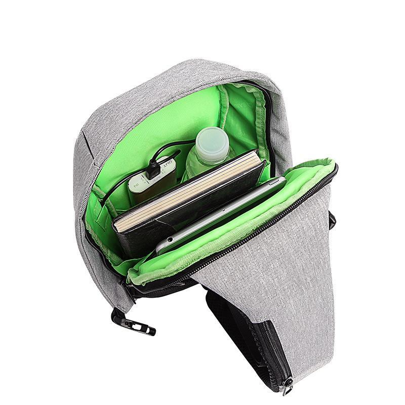 Casual Waterproof Anti-theft Unisex Chest Bag made from durable Oxford material, featuring multiple pockets and a sleek design.