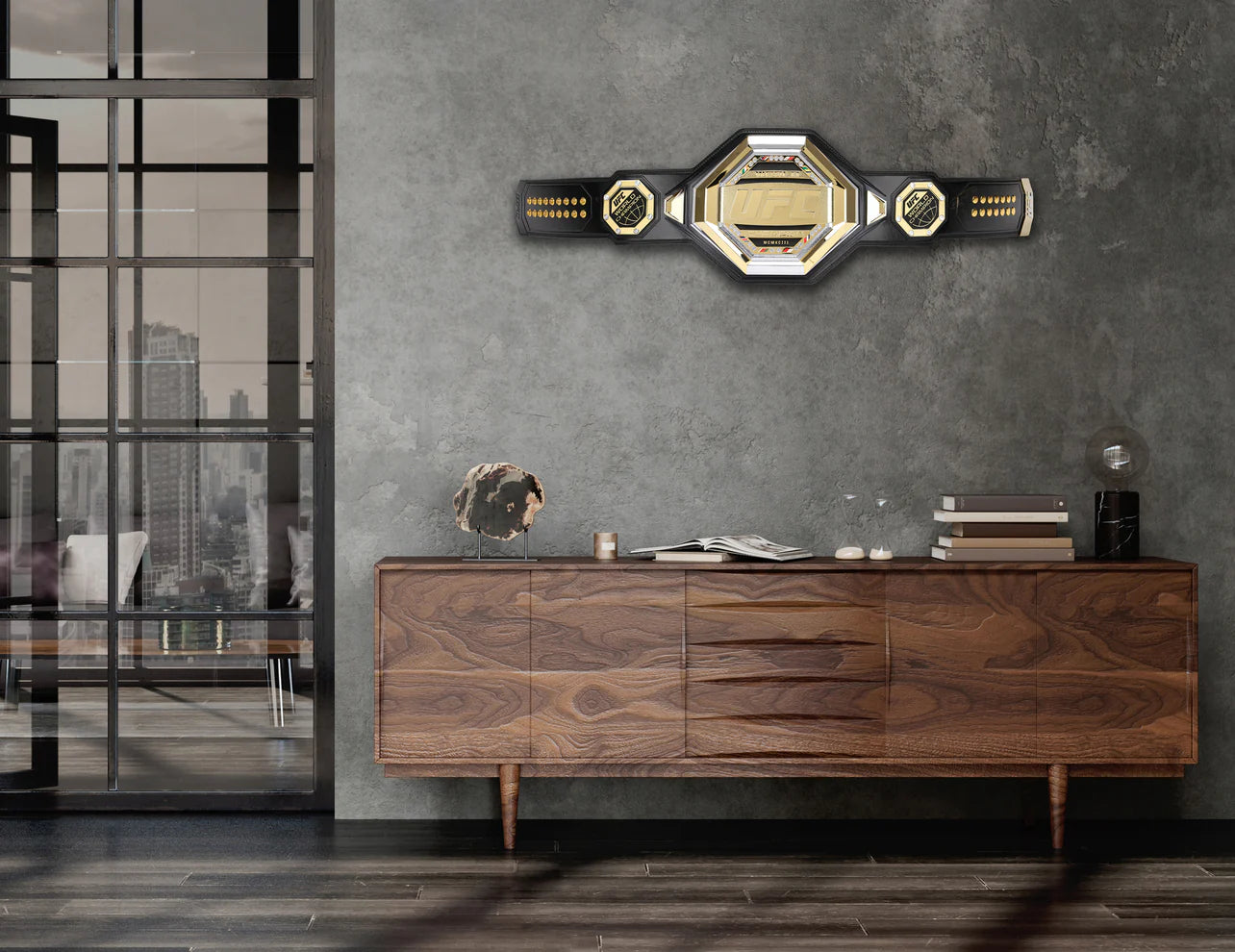 CHARLES OLIVEIRA SIGNED UFC LEGACY CHAMPIONSHIP REPLICA BELT featuring Charles Oliveira's autograph, showcasing intricate details and design.