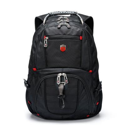 Classic Outdoor Fashion Casual Black Backpack with multiple carrying options, spacious interior, and durable polyester lining.