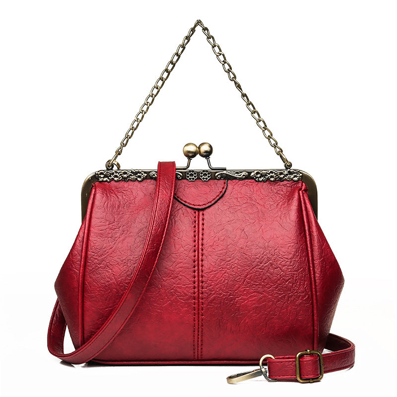 Classic Small and Fresh Women's Chain Bag with diamond accents and chain handle, showcasing a stylish PU exterior.