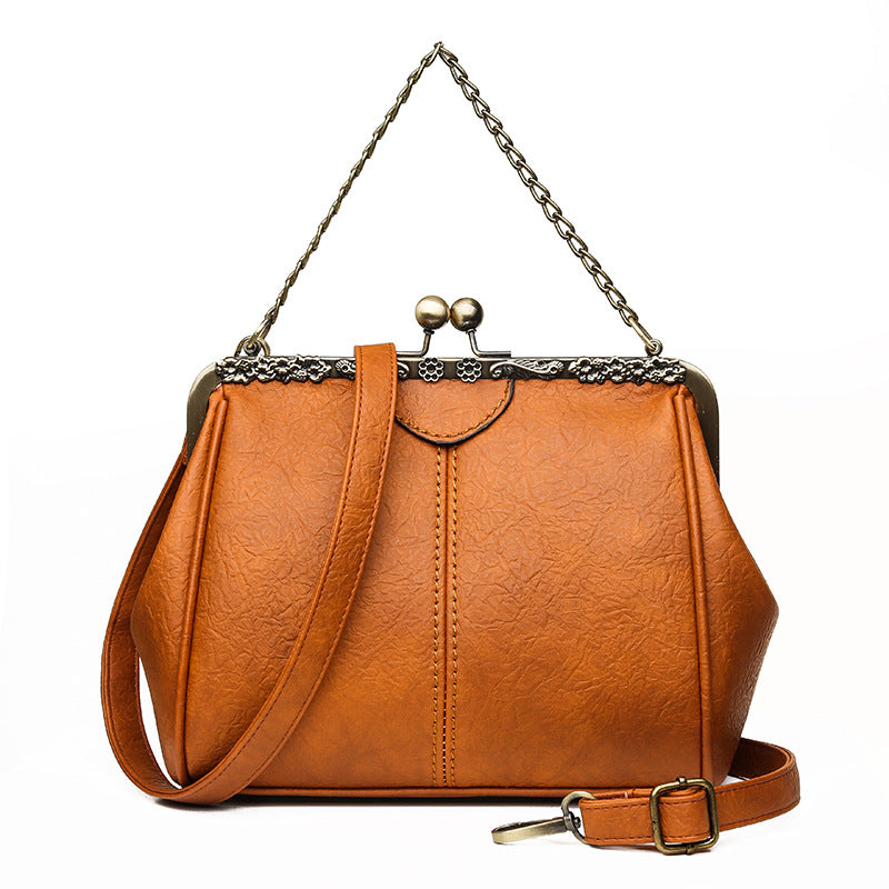 Classic Small and Fresh Women's Chain Bag with diamond accents and chain handle, showcasing a stylish PU exterior.