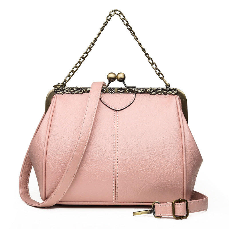 Classic Small and Fresh Women's Chain Bag with diamond accents and chain handle, showcasing a stylish PU exterior.