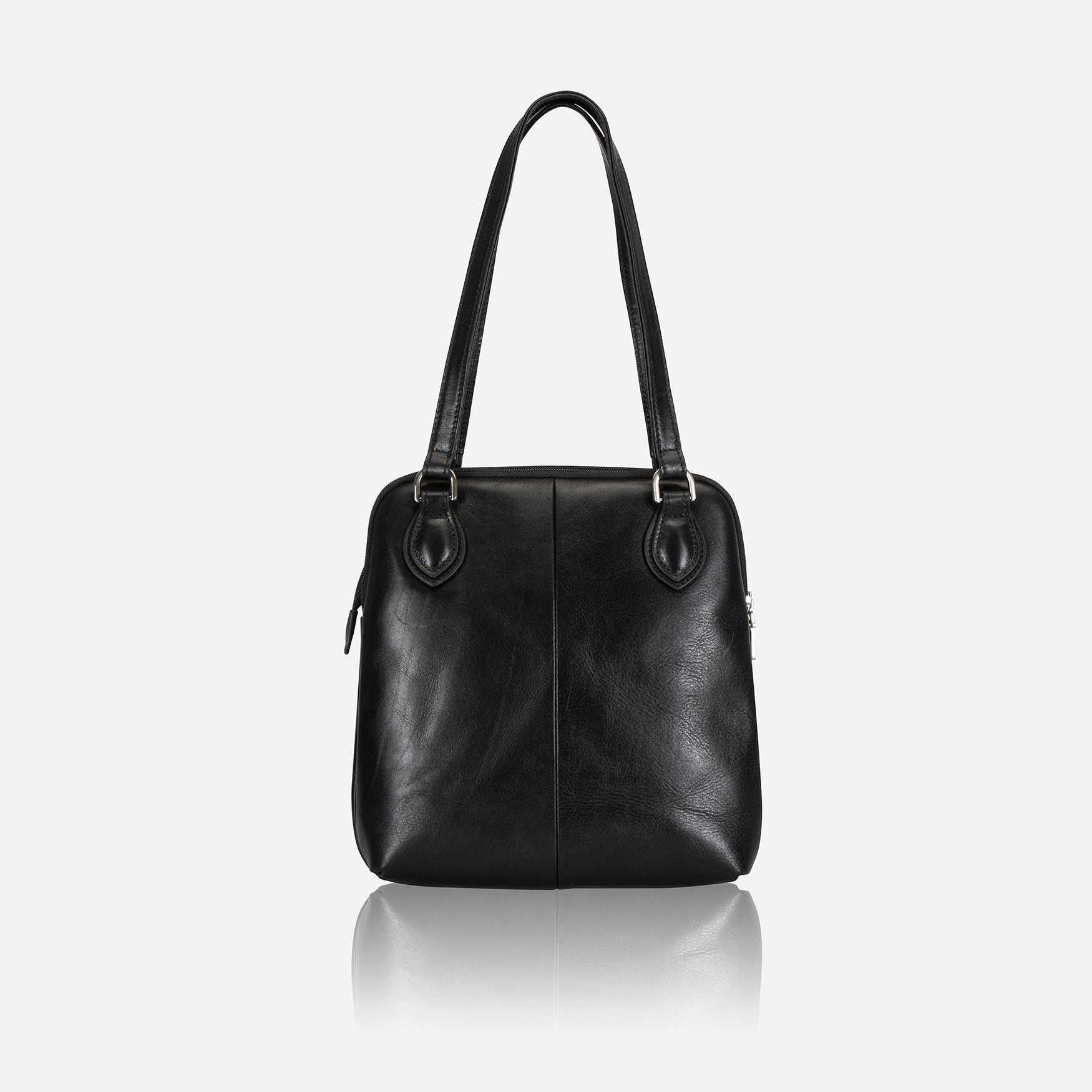Compact Ladies Handbag in Black, elegantly designed to hold essentials like tablets, keys, and makeup.