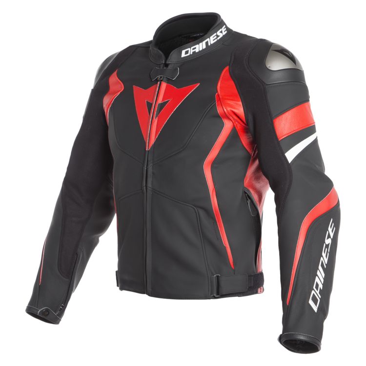 Dainese Avro 4 Jacket made from Tutu cowhide leather, featuring composite protectors and a stylish design for motorcycle riders.
