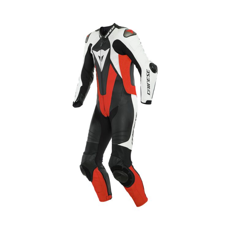 Dainese Laguna Seca 5 Perforated Race Suit showcasing tough Tutu cowhide leather, aerodynamic design, and advanced protection features.
