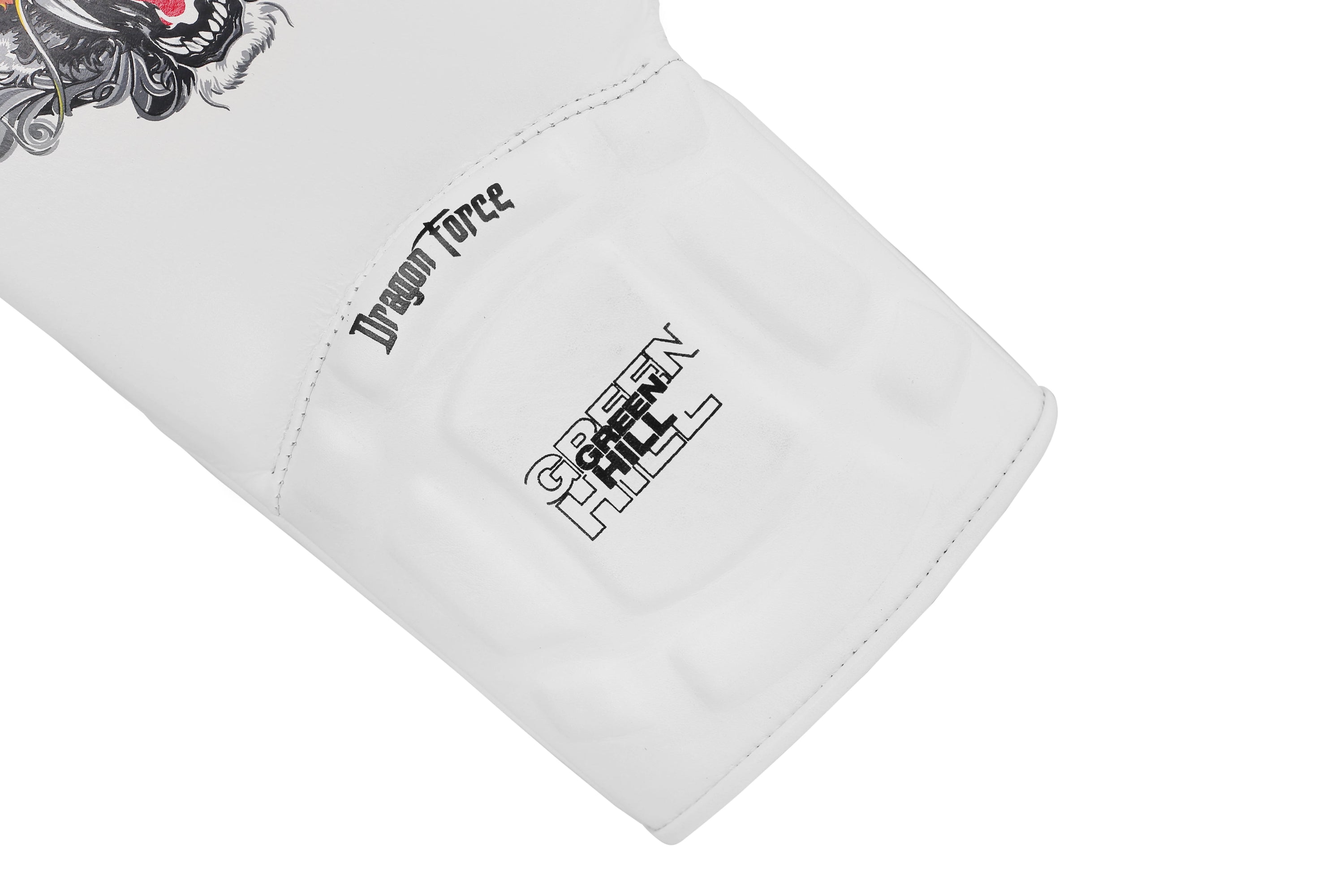 Dragon Force Boxing Gloves made of genuine leather with lace closure and open mesh design, showcasing durability and comfort for training and fighting.