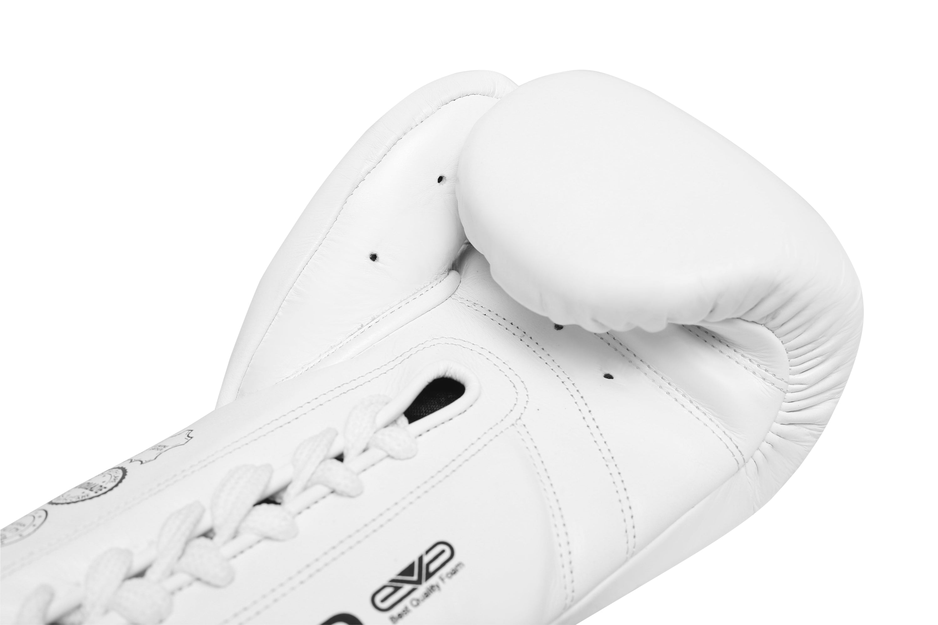 Dragon Force Boxing Gloves made of genuine leather with lace closure and open mesh design, showcasing durability and comfort for training and fighting.