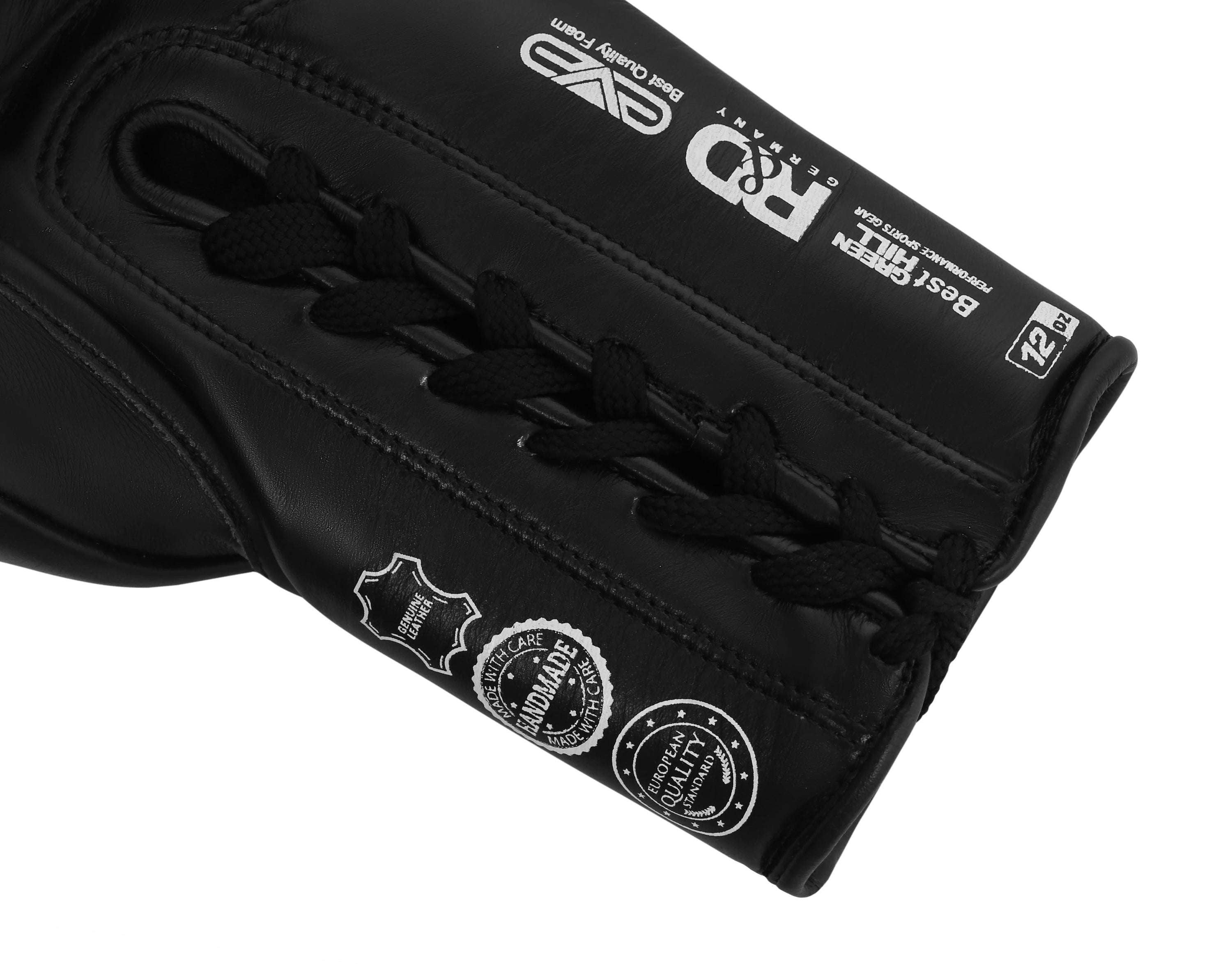 Dragon Force Boxing Gloves made of genuine leather with lace closure and open mesh design, showcasing durability and comfort for training and fighting.