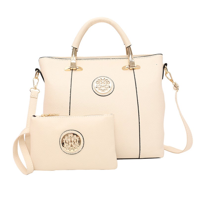 Ethnic Style Portable Lady's Fashion Messenger Bag in PU fabric with litchi pattern, featuring a zipper closure and multiple internal pockets.