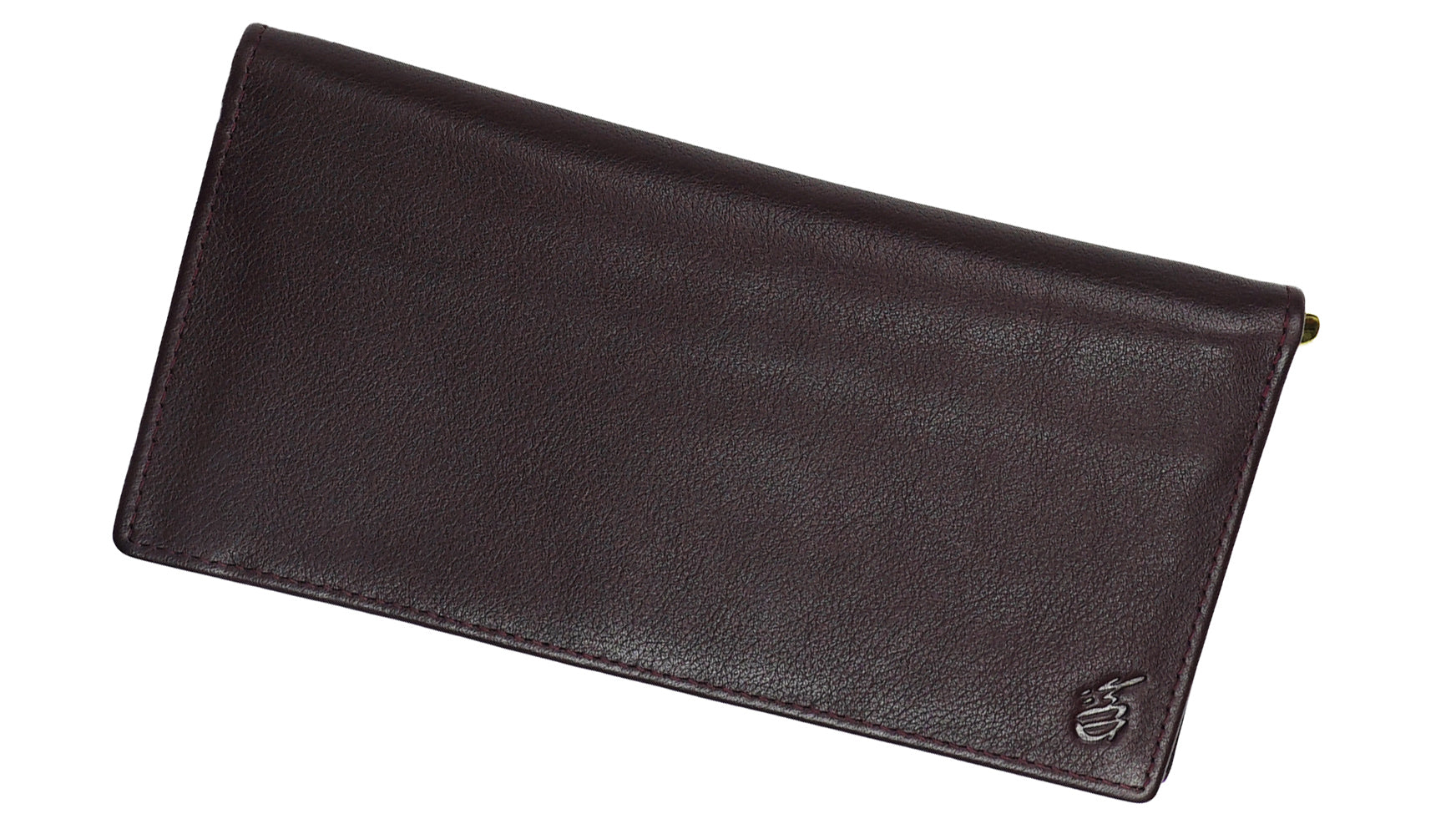 Executive Leather Long Wallet in brown, featuring a sleek design with multiple compartments and credit card slots.