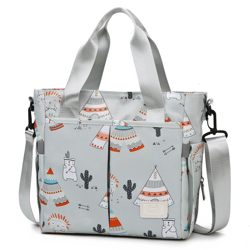 Fashion One-shoulder Lightweight Large-capacity Mommy Bag in stylish design, featuring a single strap and spacious interior.