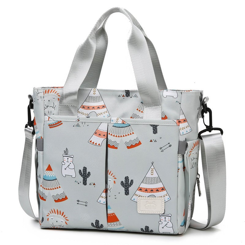 Fashion One-shoulder Lightweight Large-capacity Mommy Bag in stylish design, featuring a single strap and spacious interior.