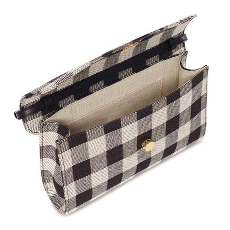 Fashion Plaid Canvas Single Shoulder Messenger Bag in stylish plaid design, featuring an envelope shape and lock closure.