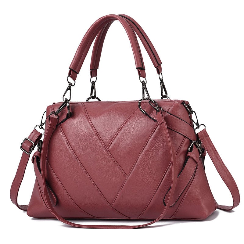 Fashion Soft Leather Large Capacity Ladies Shoulder Bag in a stylish design, showcasing its soft leather texture and spacious interior.