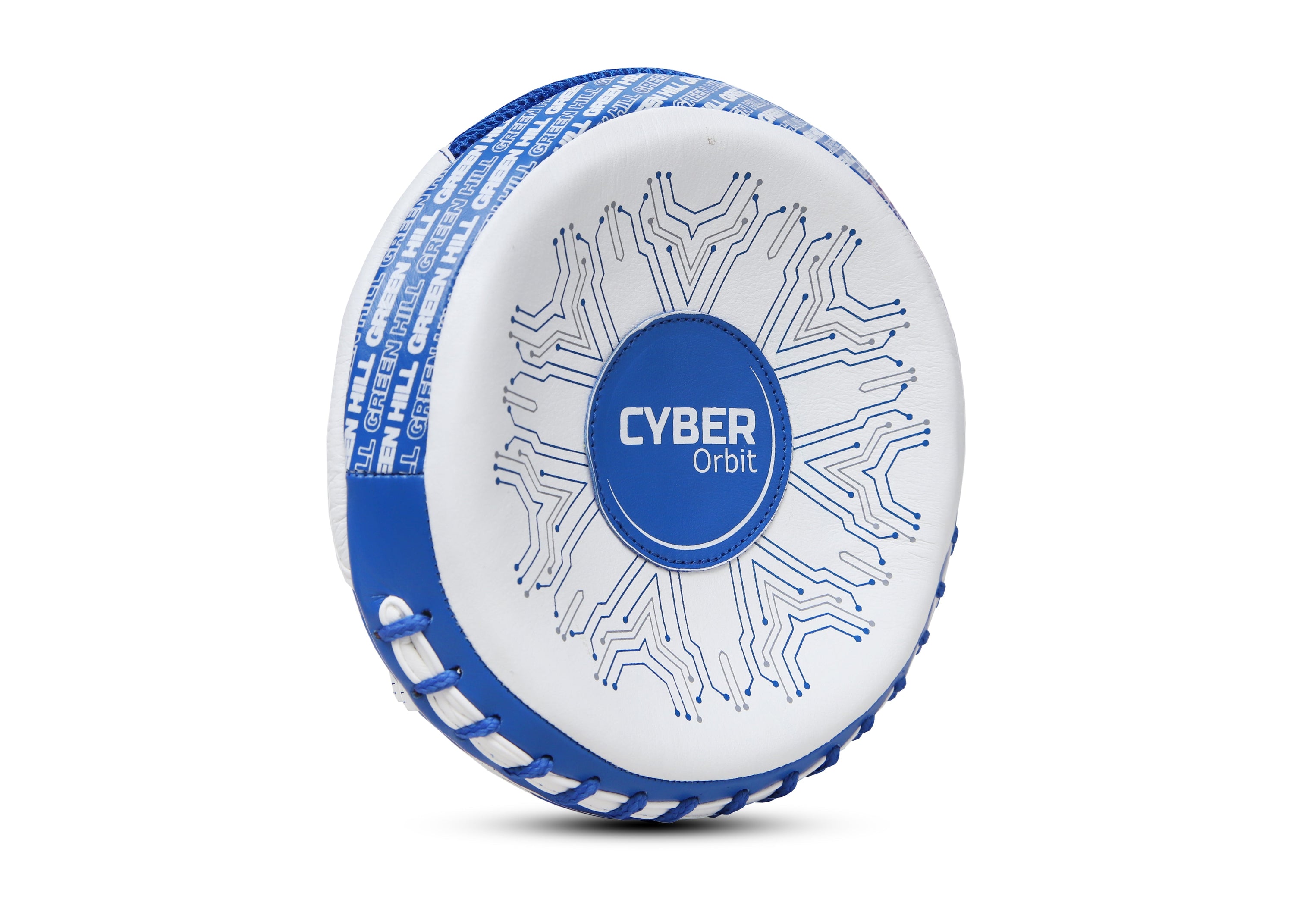 Focus Pad Cyber Orbit showcasing its concave design and high-quality leather construction, ideal for boxing and martial arts training.
