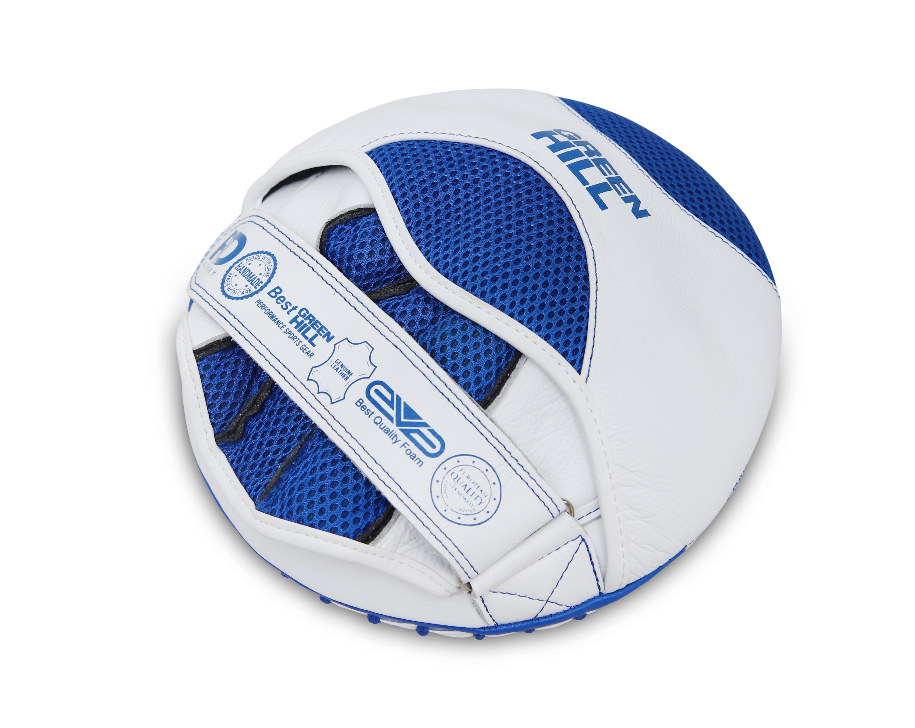 Focus Pad Cyber Orbit showcasing its concave design and high-quality leather construction, ideal for boxing and martial arts training.