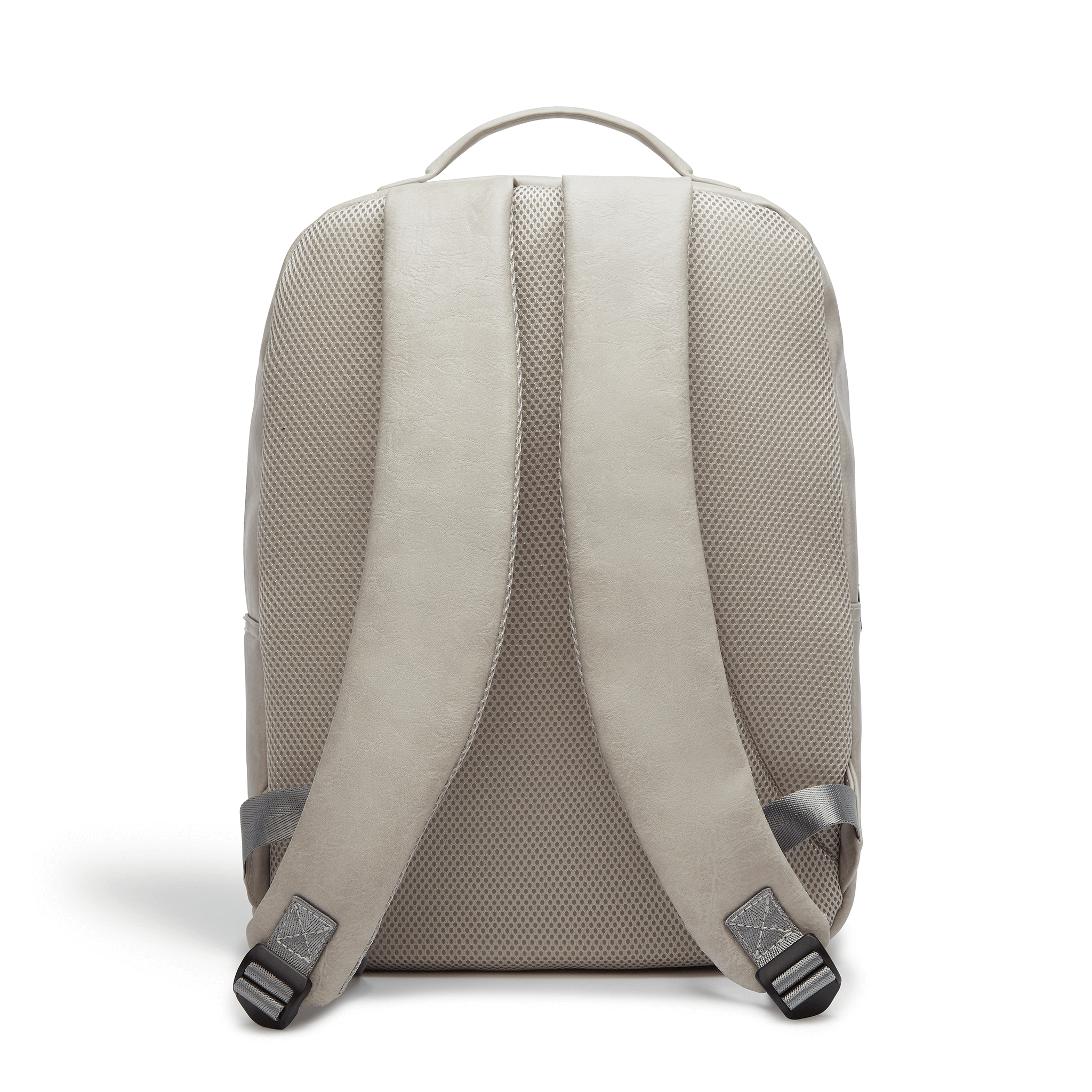 Grey Acacia Unisex Vegan Laptop Backpack with padded straps and multiple compartments for laptops and essentials.