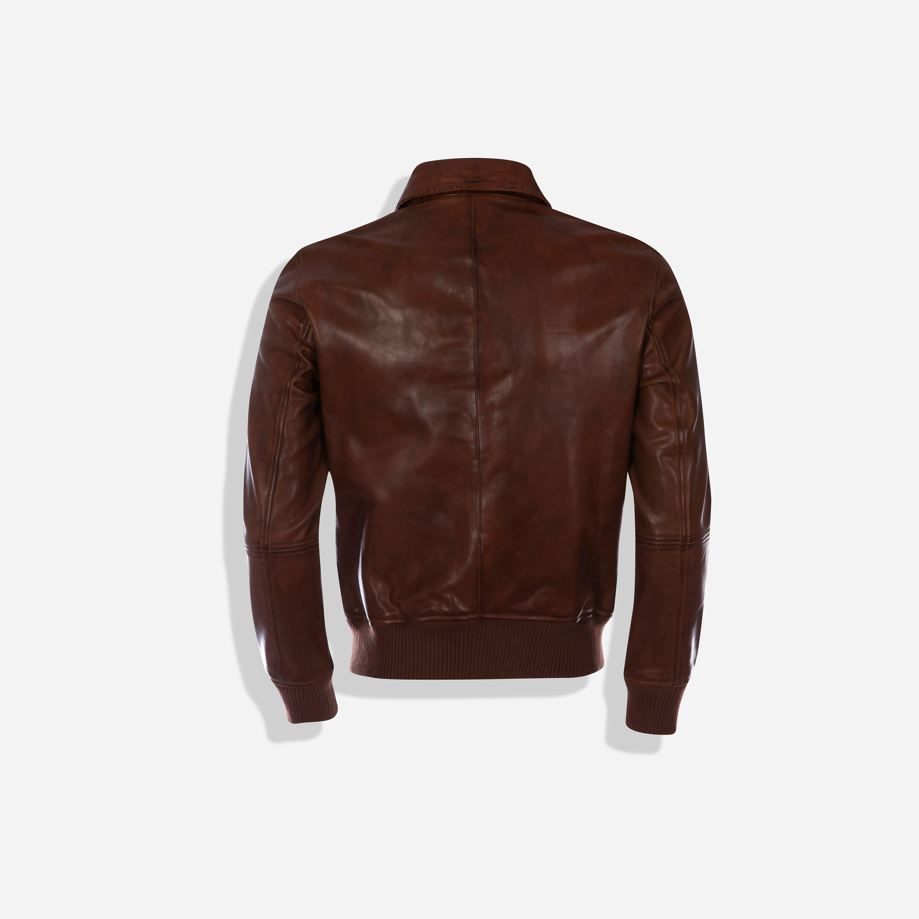 Harry Bomber Jacket in Cognac with detachable fur collar and stylish inner lining, perfect for warmth and fashion.