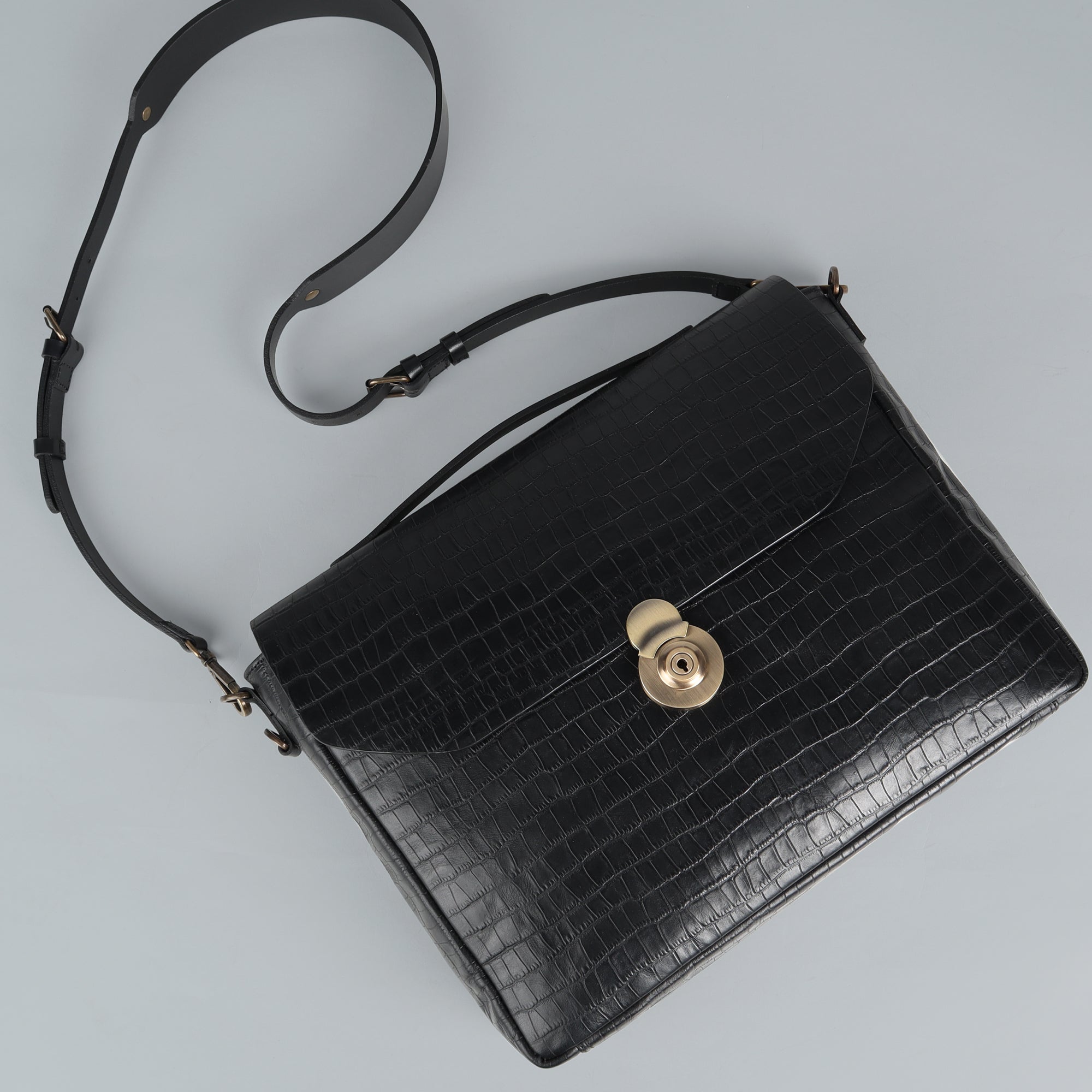 Havana Leather Briefcase showcasing premium full grain leather, spacious compartments, and elegant design.