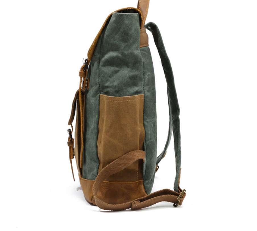 High Quality Fashion Canvas Backpack in vintage style, featuring multiple pockets and comfortable straps, suitable for men and women.