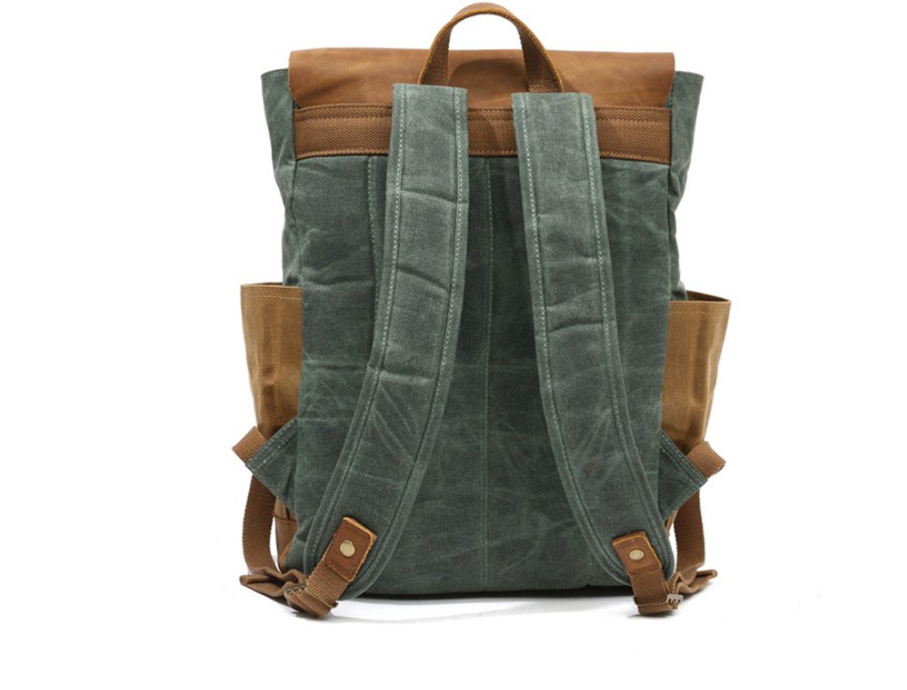 High Quality Fashion Canvas Backpack in vintage style, featuring multiple pockets and comfortable straps, suitable for men and women.