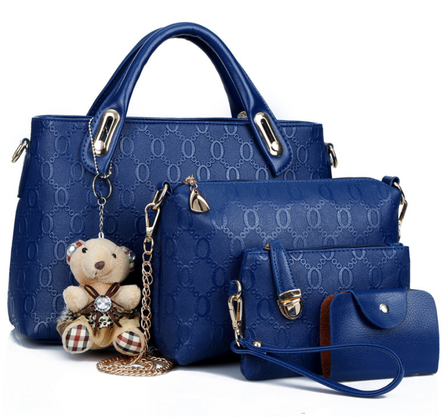 High Quality Fashion Four-Piece Handbag Set for Ladies featuring stylish design and durable PU material.