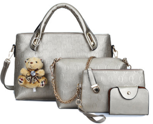 High Quality Fashion Four-Piece Handbag Set for Ladies featuring stylish design and durable PU material.